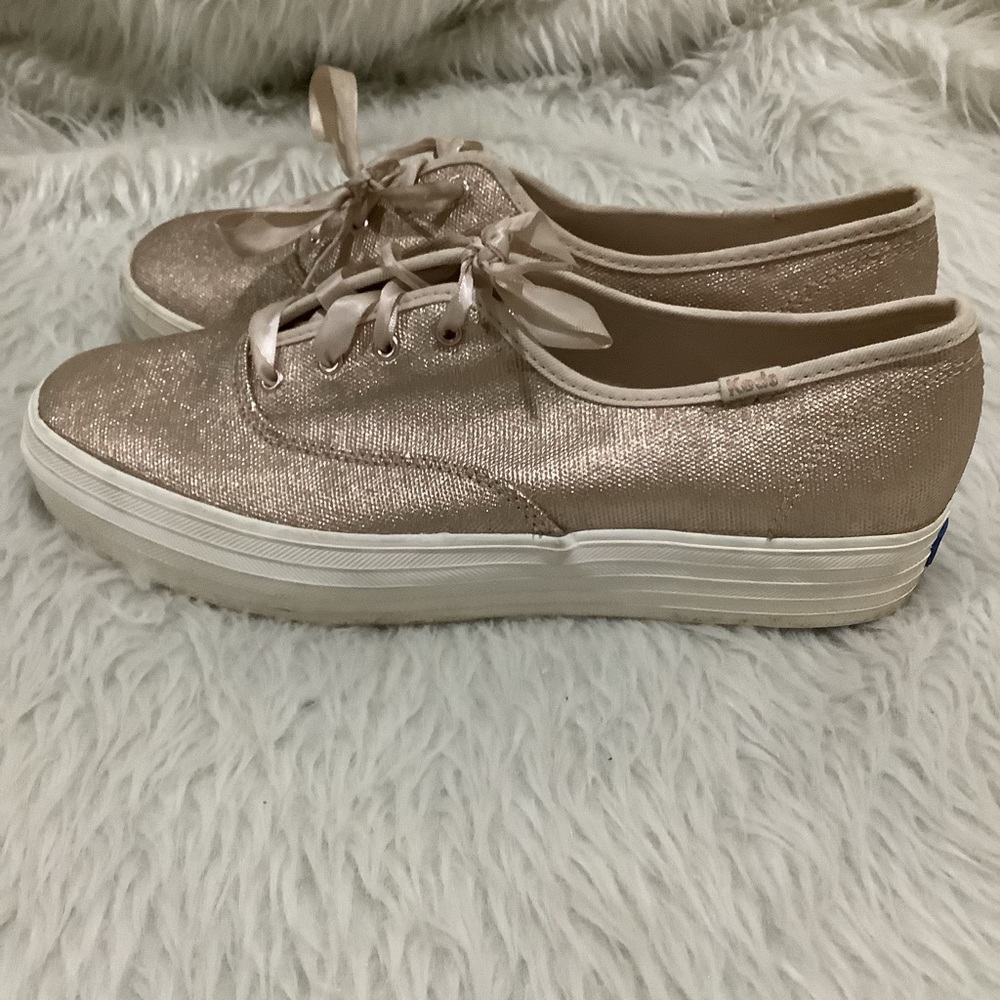 Keds women’s metallic gold lace up elegant summer shoes size 10 - Picture 5 of 13